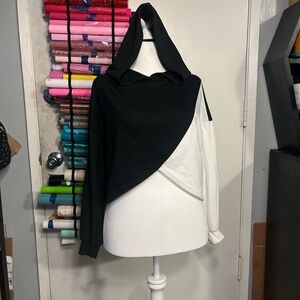 Black and White Hooded Sweatshirt